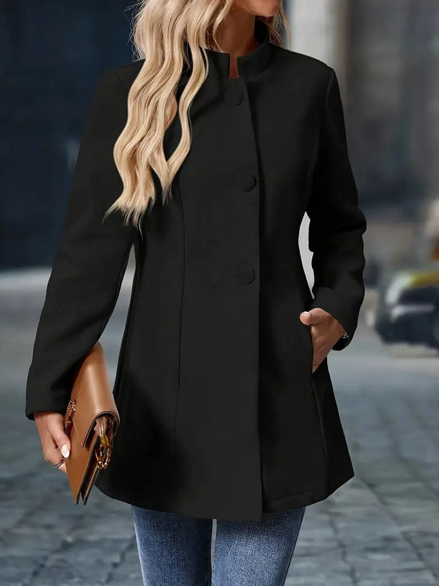 Kelsey | Women's Short Dress Coat Stand Collar Fitted