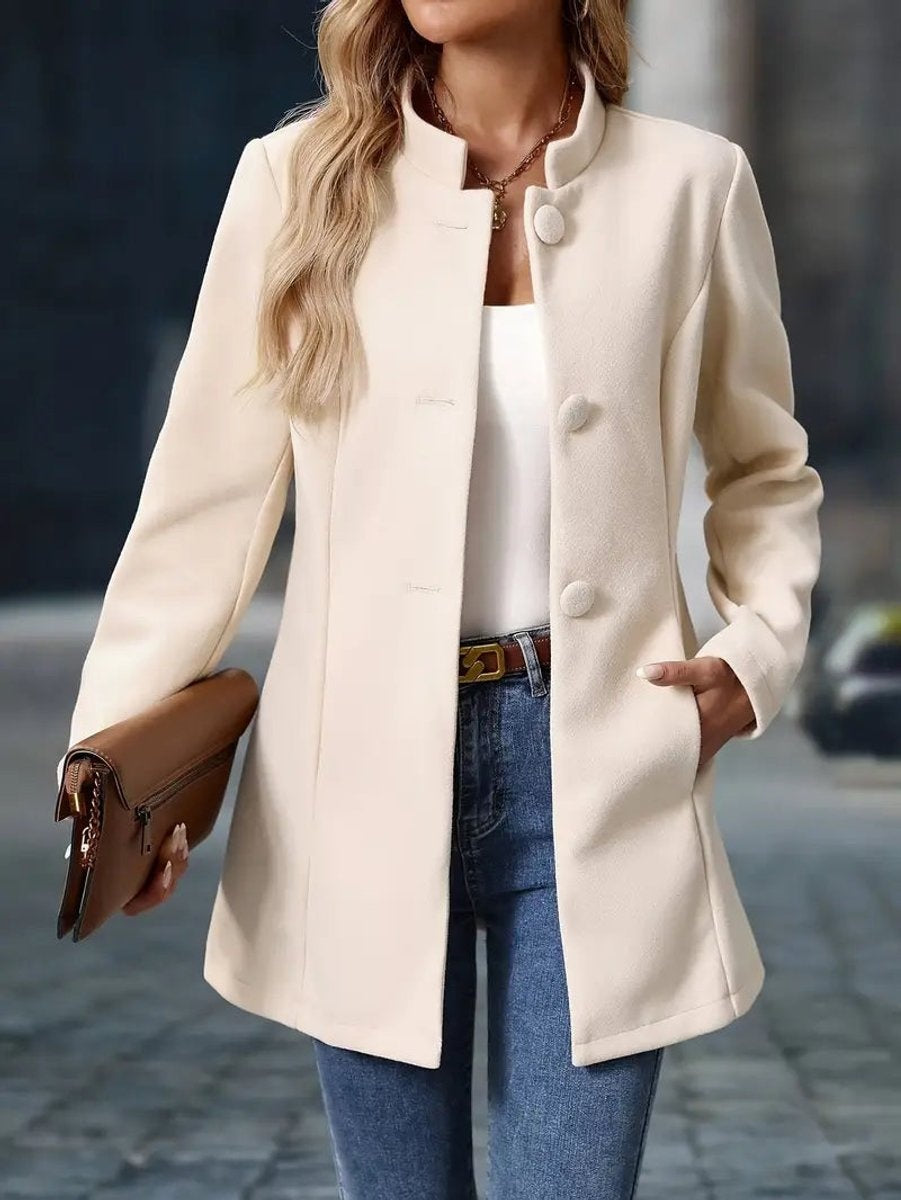 Kelsey | Women's Short Dress Coat Stand Collar Fitted