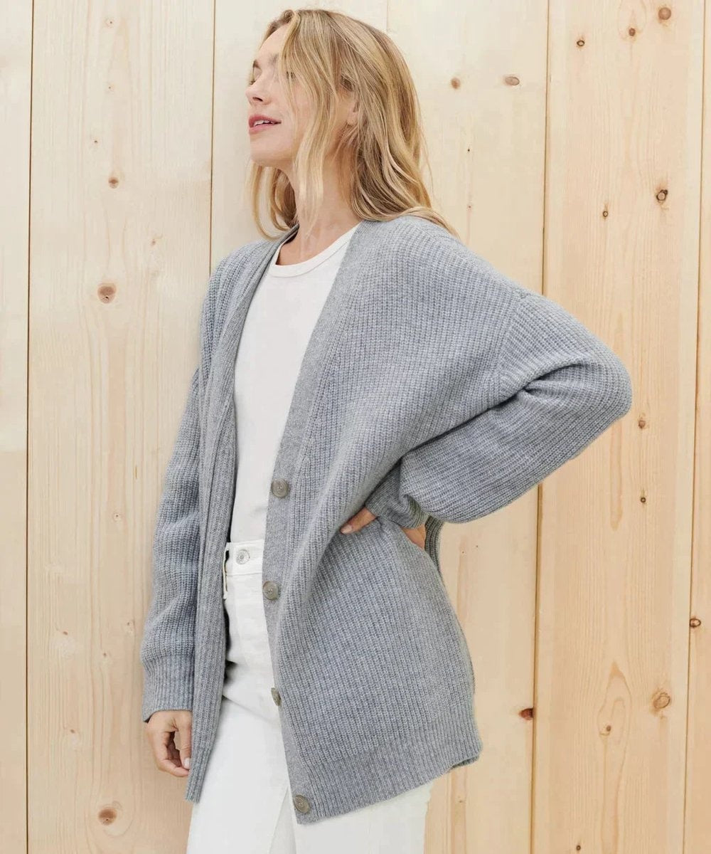 Emily | Women's Oversized Cashmere Cardigan Sweater V Neck Button Up