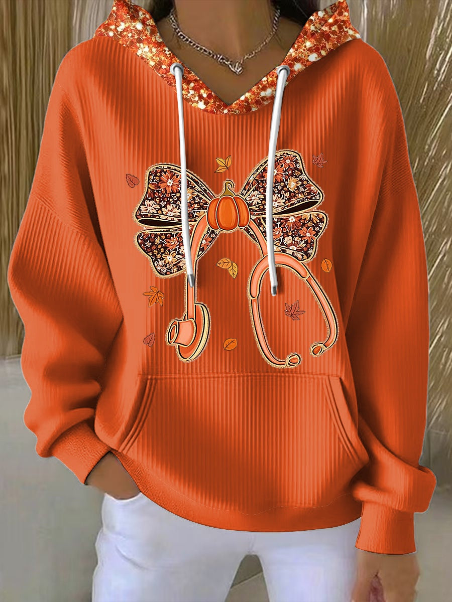 Lila | Women's Printed Hoodie Sweatshirt Kangaroo Pocket