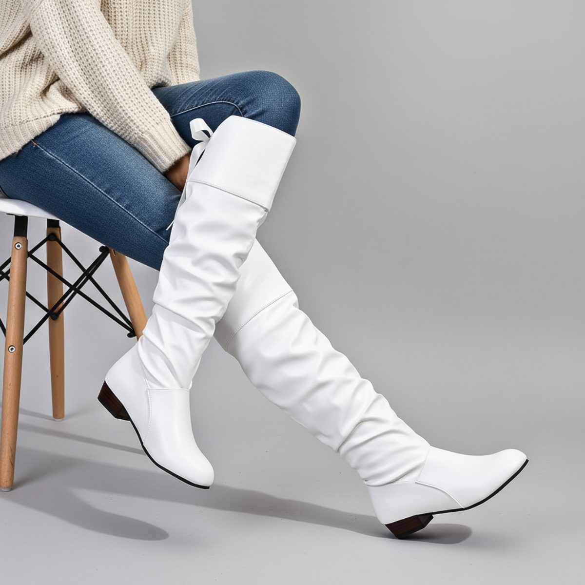 Genoveva | Women's Knee High Boots with Almond Toe