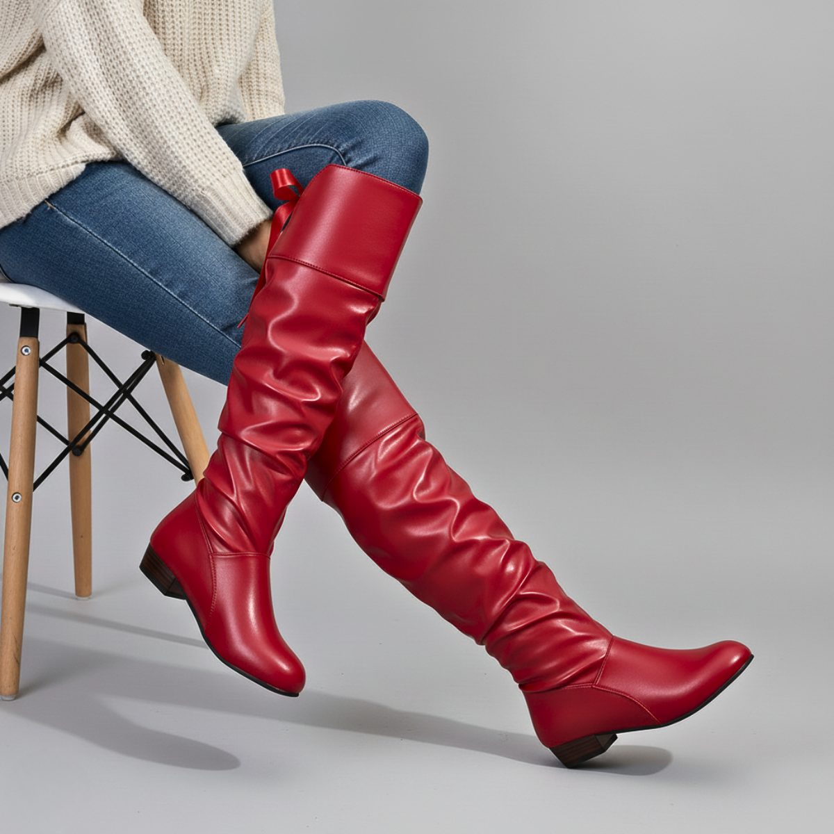 Genoveva | Women's Knee High Boots with Almond Toe