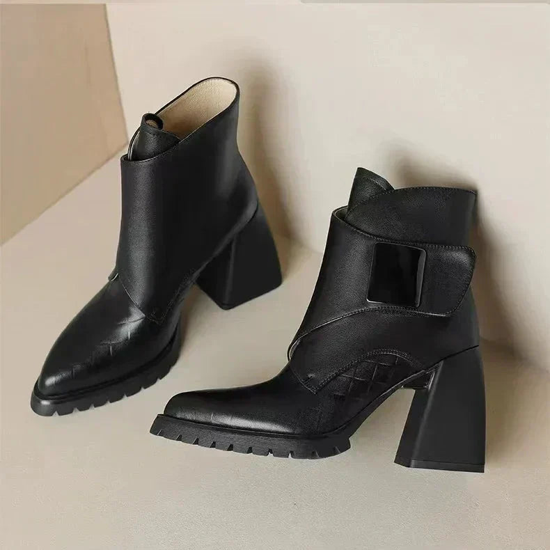 Philippa | Shaft Upper Strap Ankle Boots