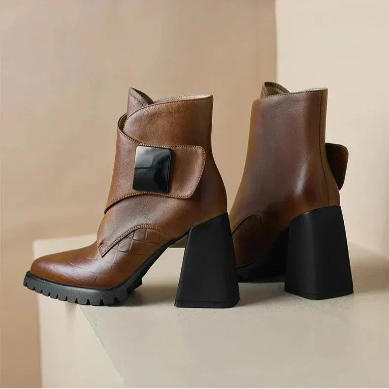 Philippa | Shaft Upper Strap Ankle Boots