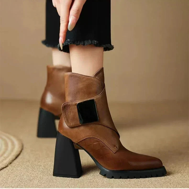 Philippa | Shaft Upper Strap Ankle Boots