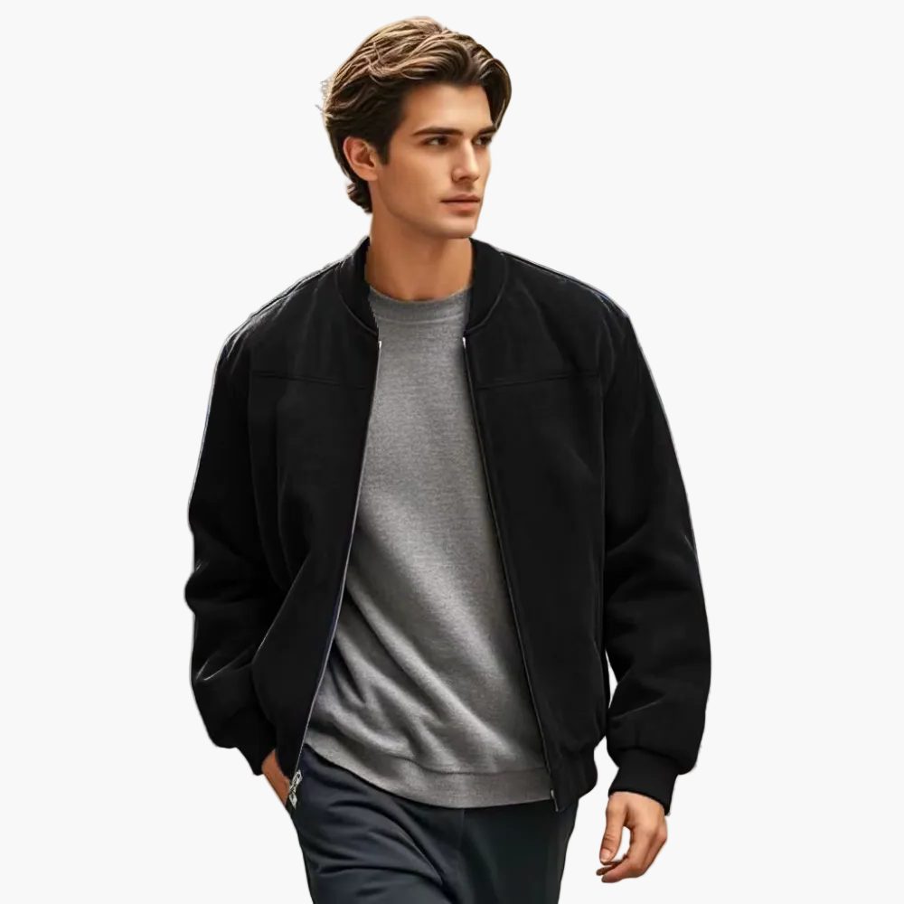 Gervais | Men's Ribbed Zip-Up Bomber Jacket