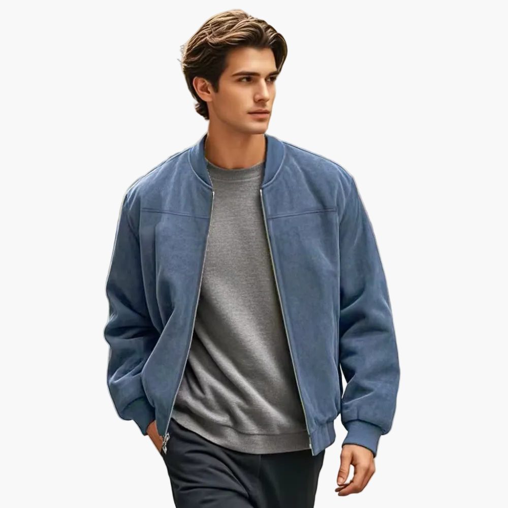 Gervais | Men's Ribbed Zip-Up Bomber Jacket