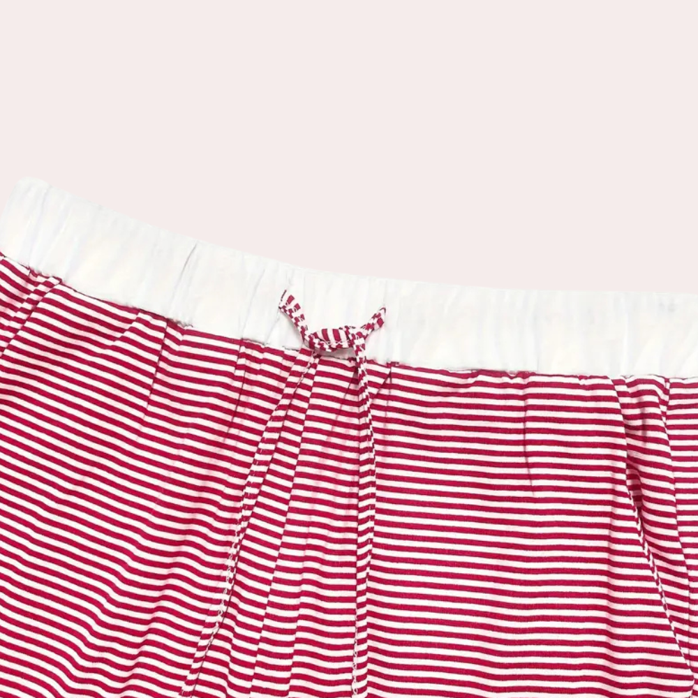 Women's Red Striped Pyjama Set | Long Sleeve Loungewear