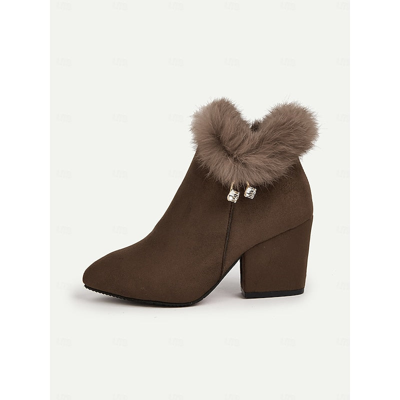 Claire | Fur Trim Ankle Boots
