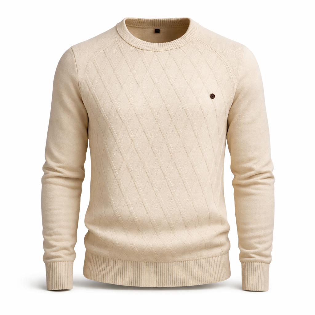 Men's Cable Knit Jumper | Classic Crew Neck Sweater