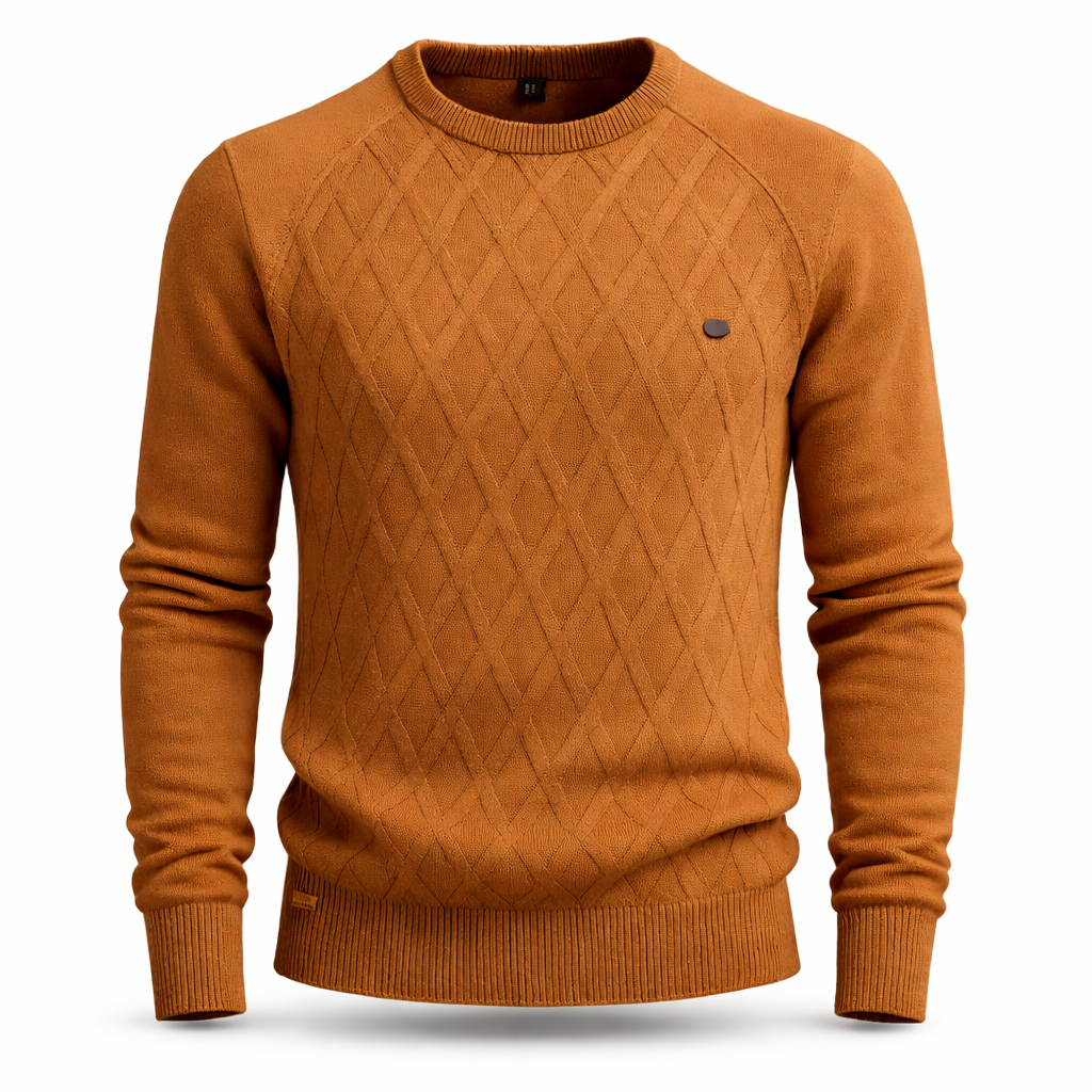 Men's Cable Knit Jumper | Classic Crew Neck Sweater
