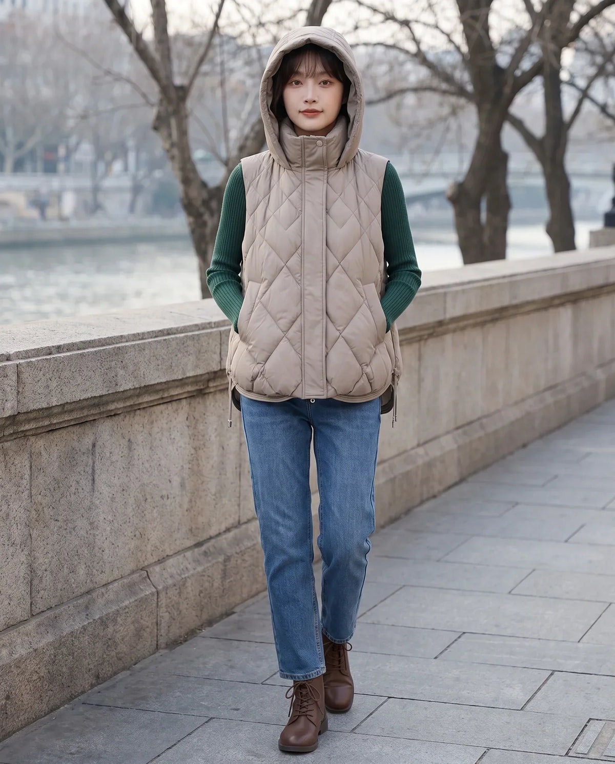 Quilted Hooded Puffer Gilet