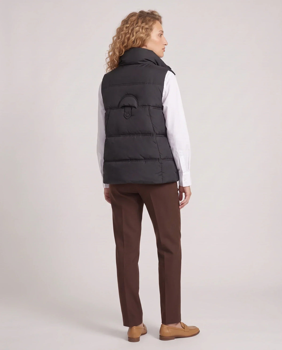 Short Quilted Puffer Gilet with Flap Pockets