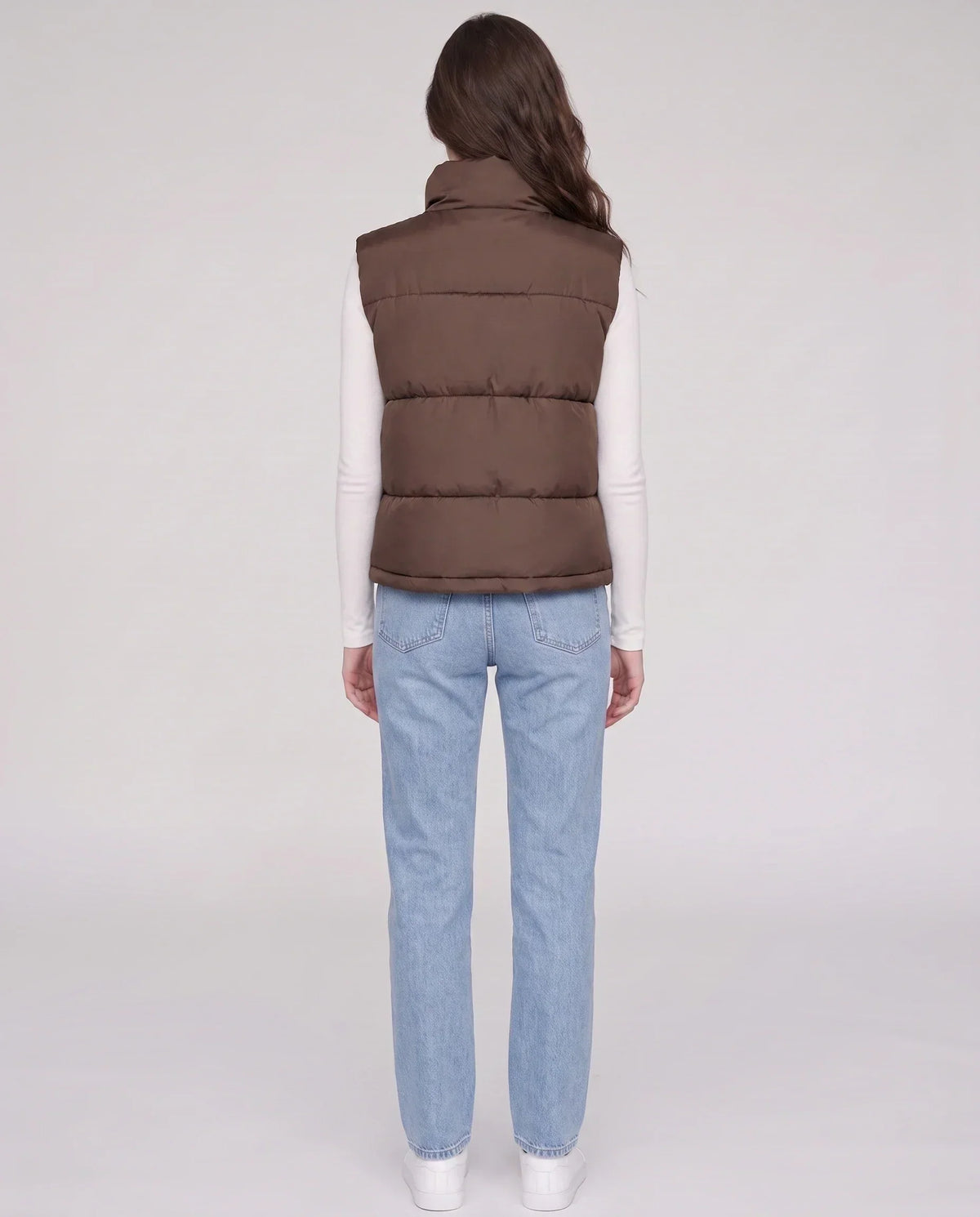 Cropped Quilted Puffer Gilet with Drawcord Hem