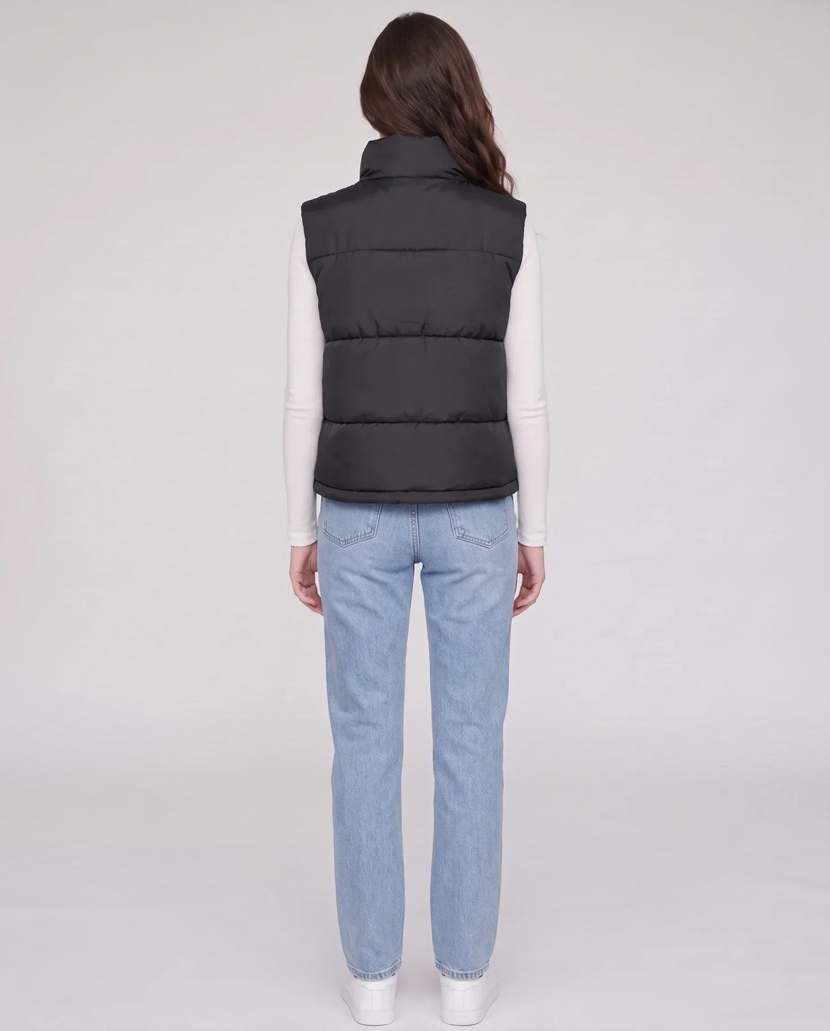 Cropped Quilted Puffer Gilet with Drawcord Hem
