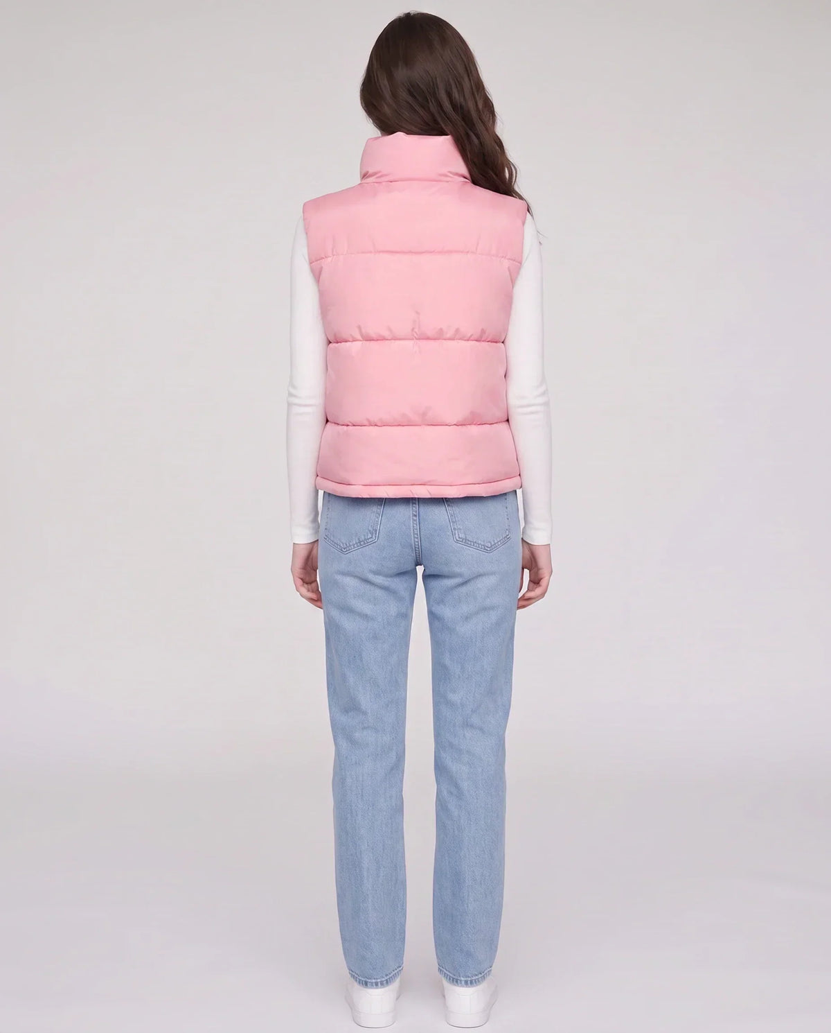 Cropped Quilted Puffer Gilet with Drawcord Hem
