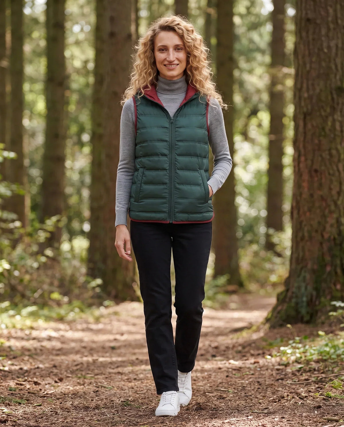 Lightweight Puffer Gilet with Contrast Lining