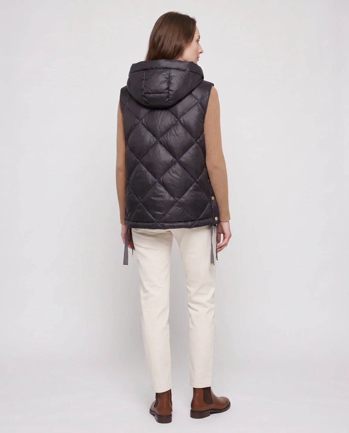 Quilted Puffer Gilet with Hood and Large Pockets