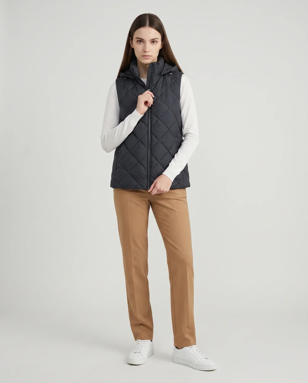 Short Quilted Hooded Puffer Gilet