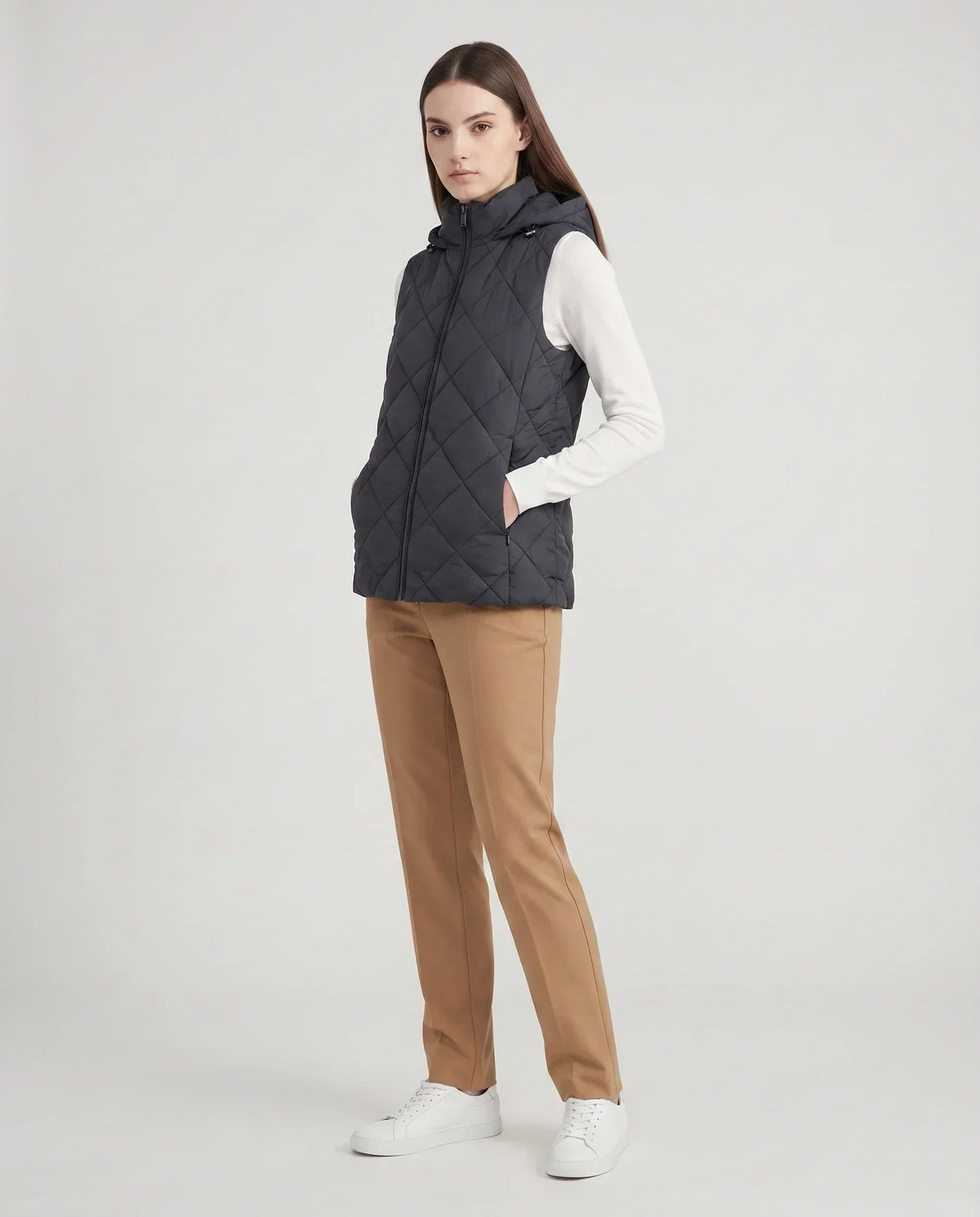 Short Quilted Hooded Puffer Gilet