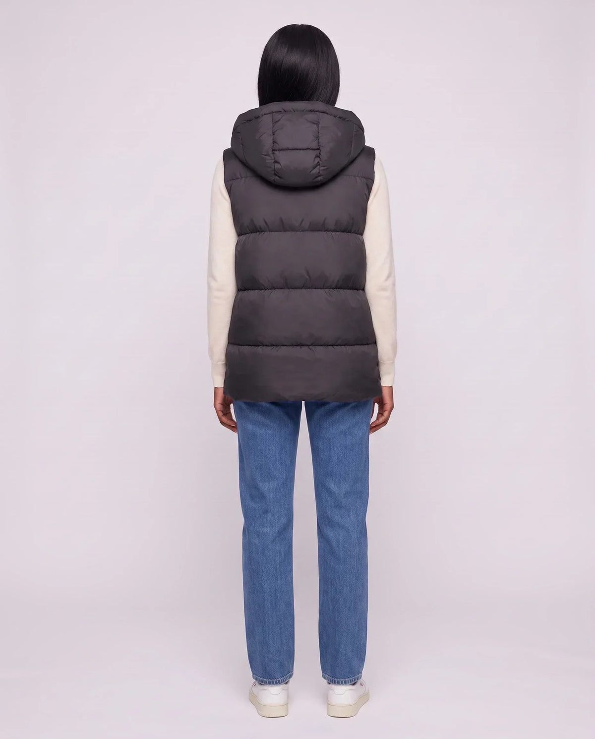 Thick Quilted Hooded Puffer Gilet with Zip