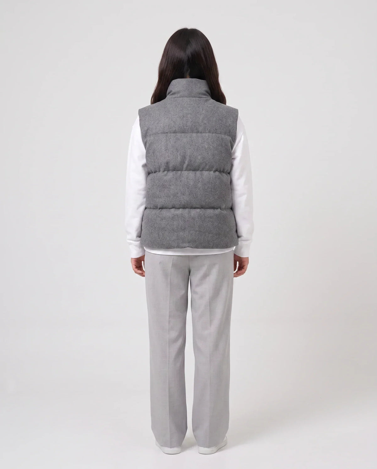 Marl Wool-Look Quilted Puffer Gilet