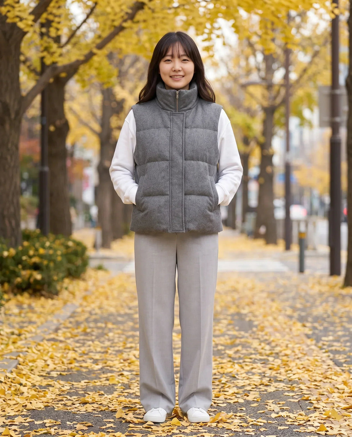 Marl Wool-Look Quilted Puffer Gilet