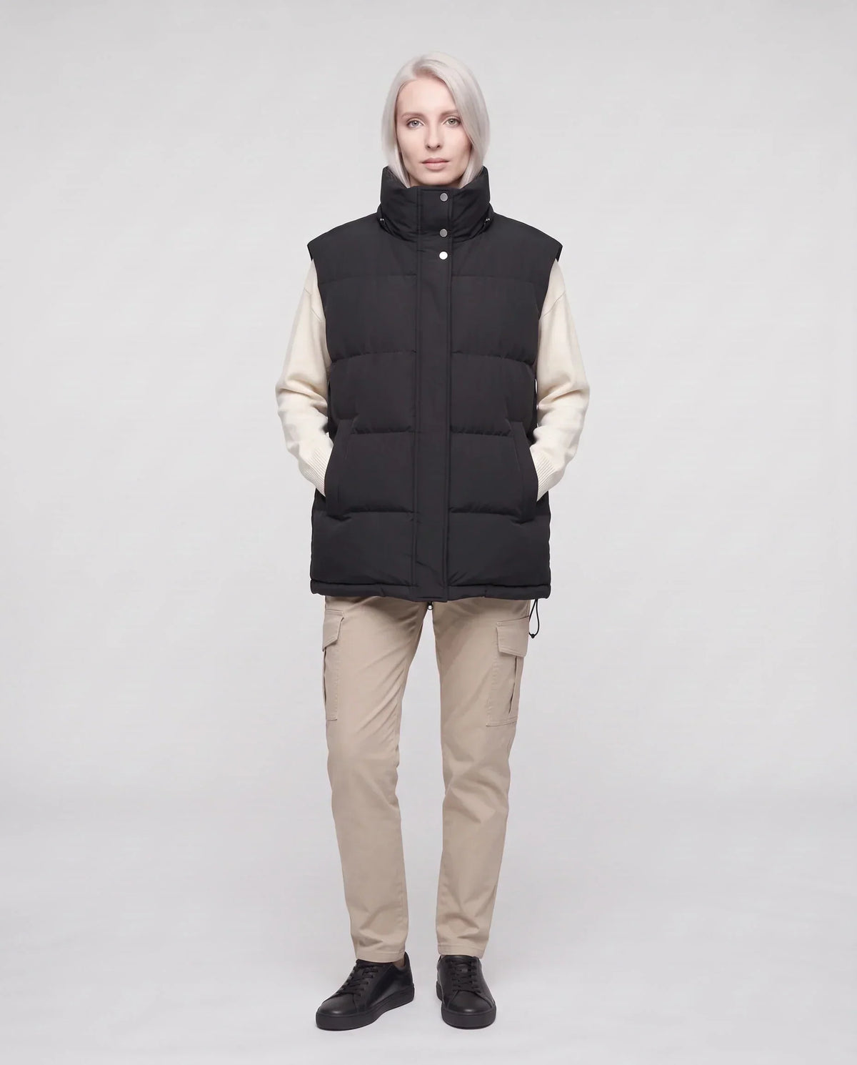 Oversized Puffer Gilet with Detachable Hood