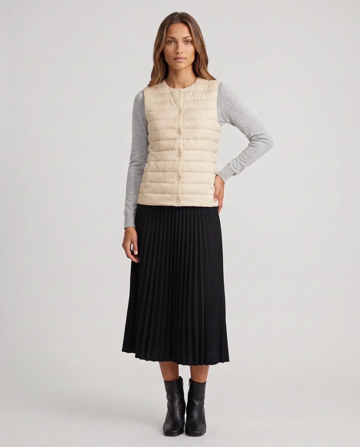 Lightweight Puffer Gilet with Convertible Collar