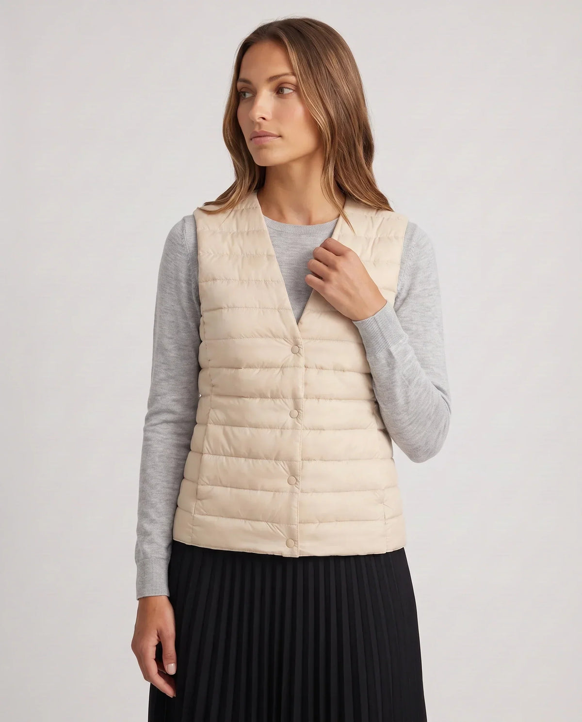 Lightweight Puffer Gilet with Convertible Collar