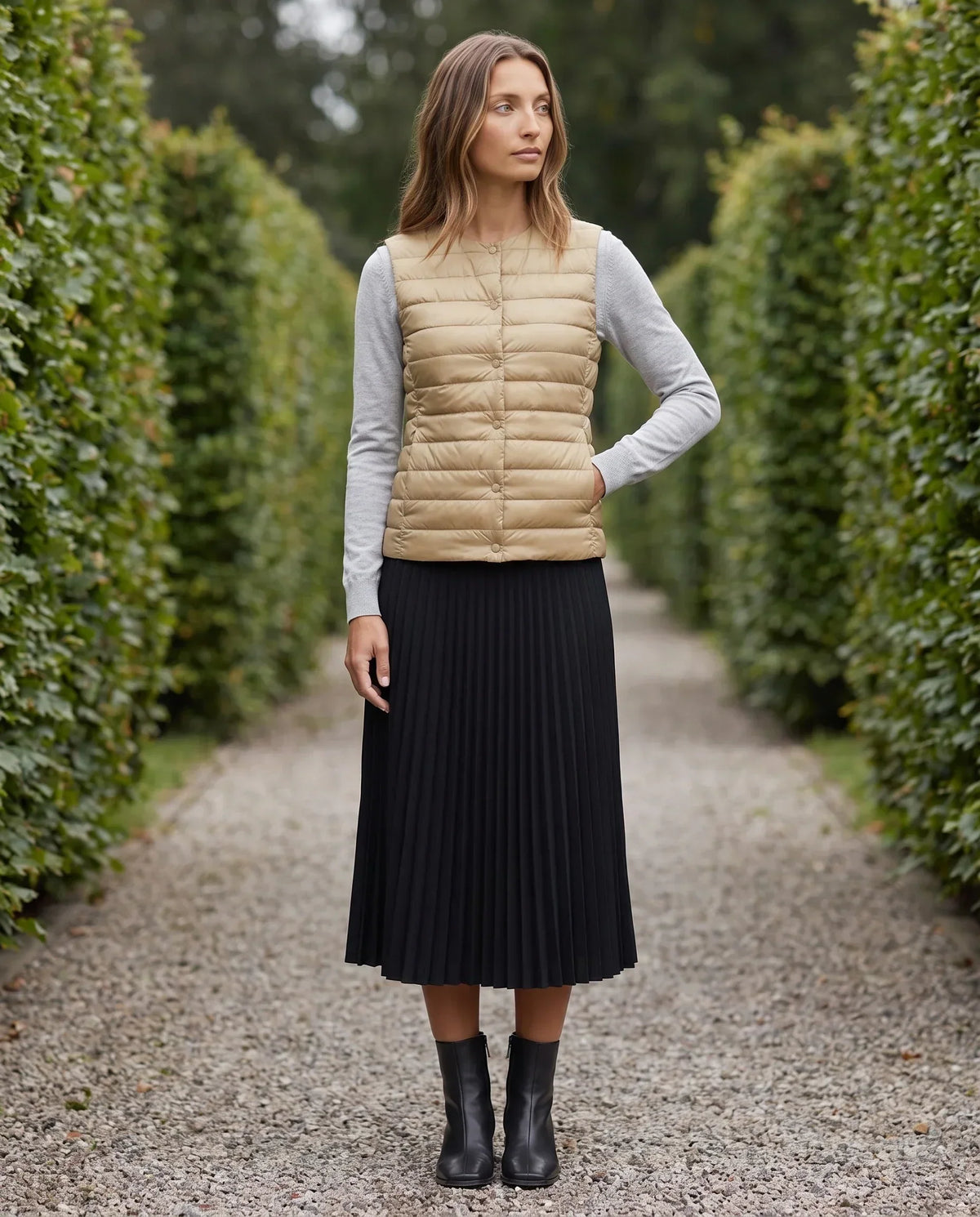Lightweight Puffer Gilet with Convertible Collar