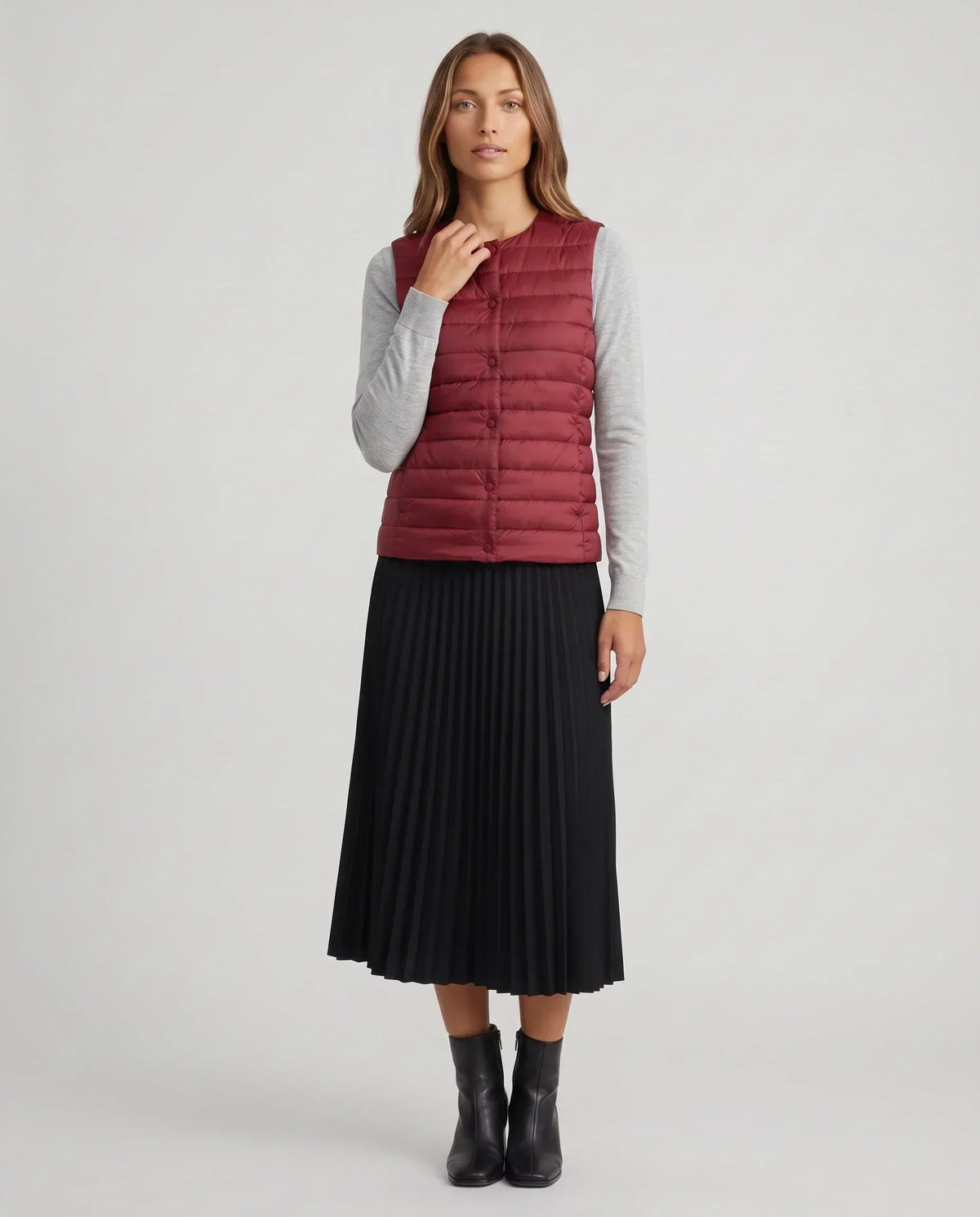Lightweight Puffer Gilet with Convertible Collar