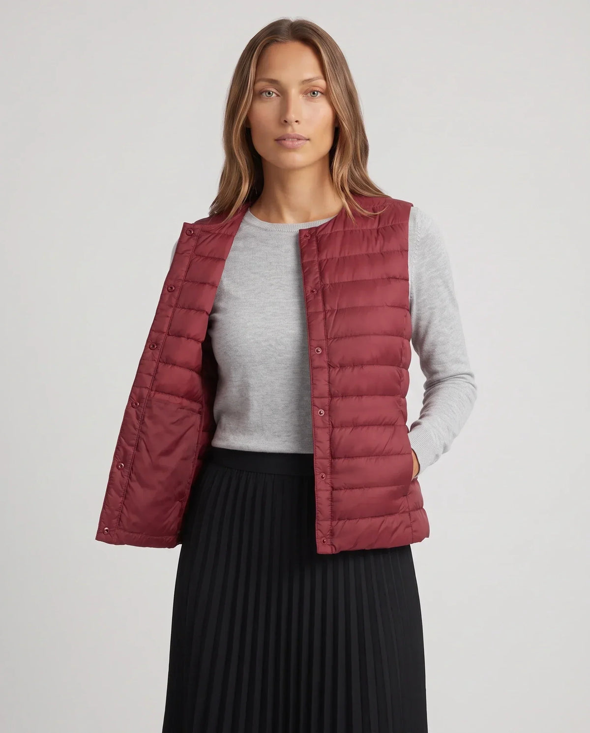 Lightweight Puffer Gilet with Convertible Collar