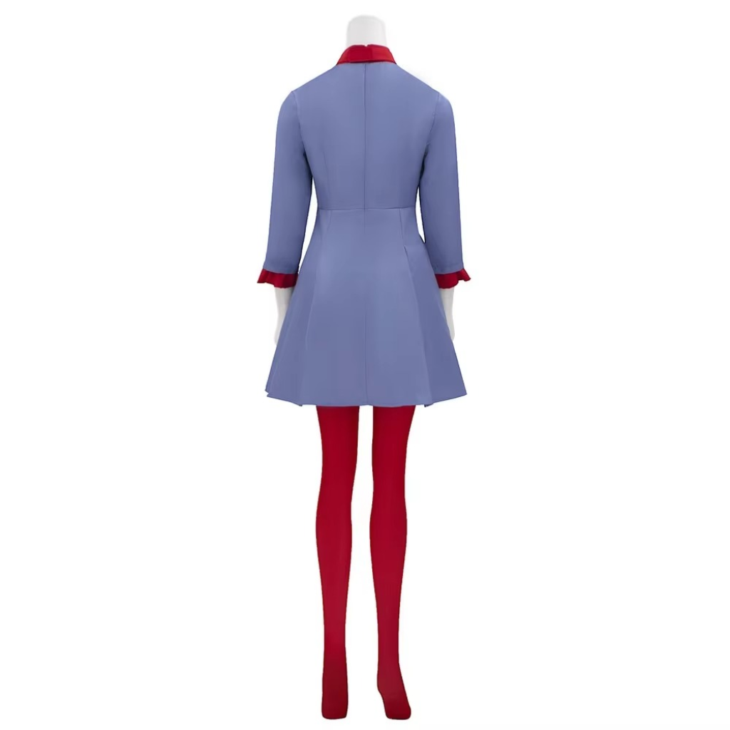Girls' Halloween Anime Cosplay Costume Dress with Bow Tie and Red Collar for Police Officer Party