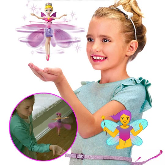 Girls' Hand Controlled Flying Fairy Doll with Infrared Sensor and LED Lights