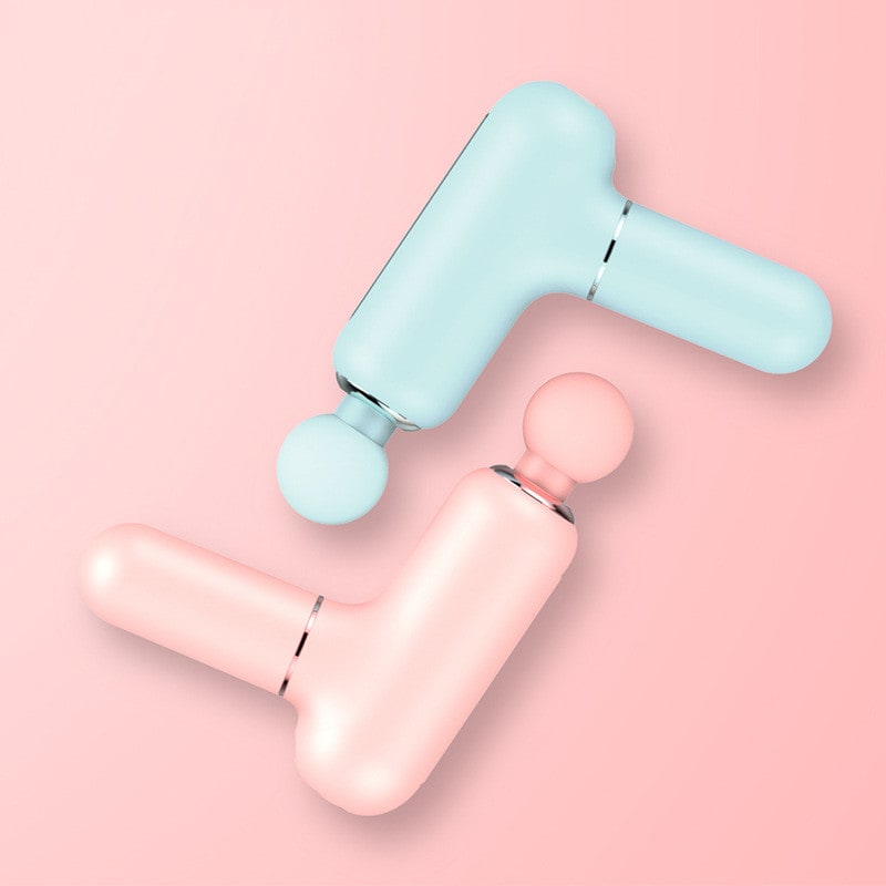 Mini Handheld Deep Tissue Massage Gun with Four Interchangeable Heads and Rechargeable Battery