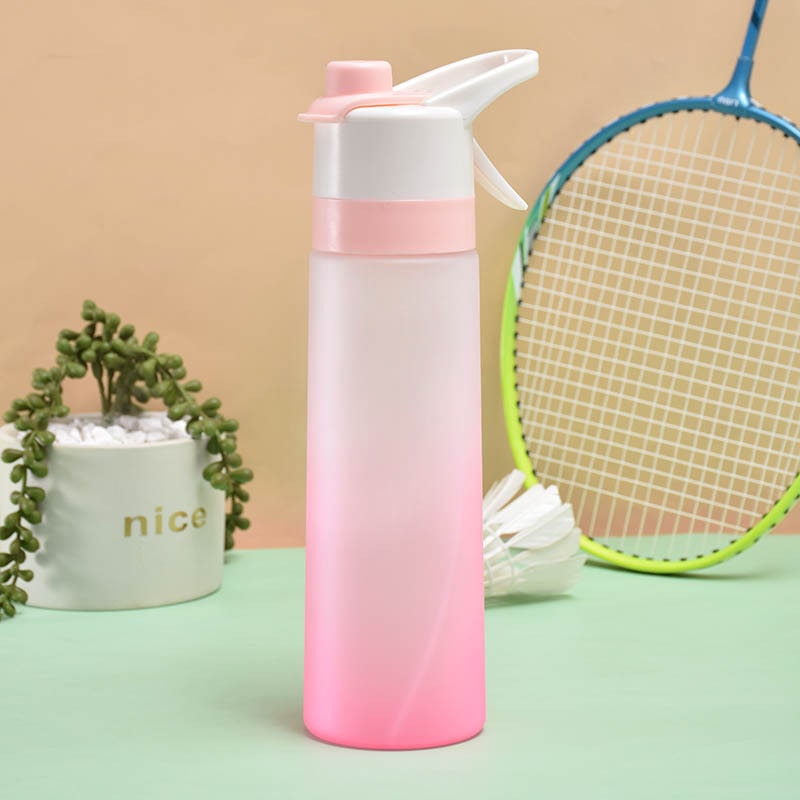 Misting Stainless Steel Water Bottle with Spray Trigger Flip-Top Spout for Sports Fitness