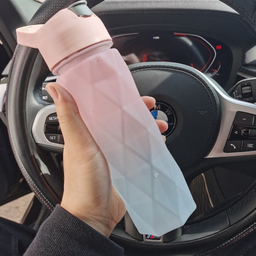 Misting Stainless Steel Water Bottle with Spray Trigger Flip-Top Spout for Sports Fitness