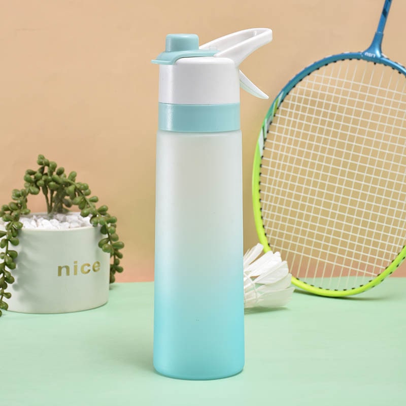 Misting Stainless Steel Water Bottle with Spray Trigger Flip-Top Spout for Sports Fitness