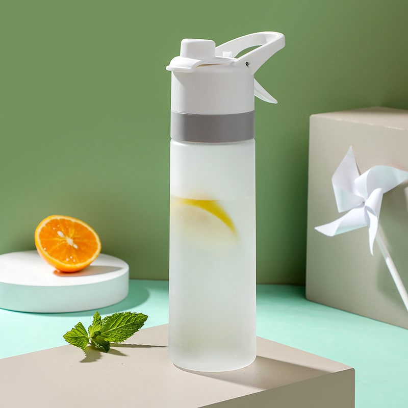Misting Stainless Steel Water Bottle with Spray Trigger Flip-Top Spout for Sports Fitness