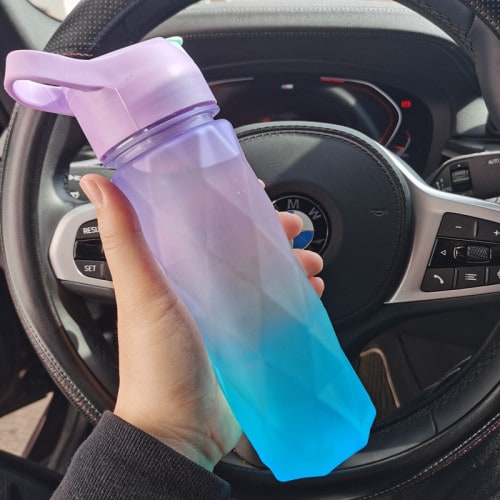 Misting Stainless Steel Water Bottle with Spray Trigger Flip-Top Spout for Sports Fitness