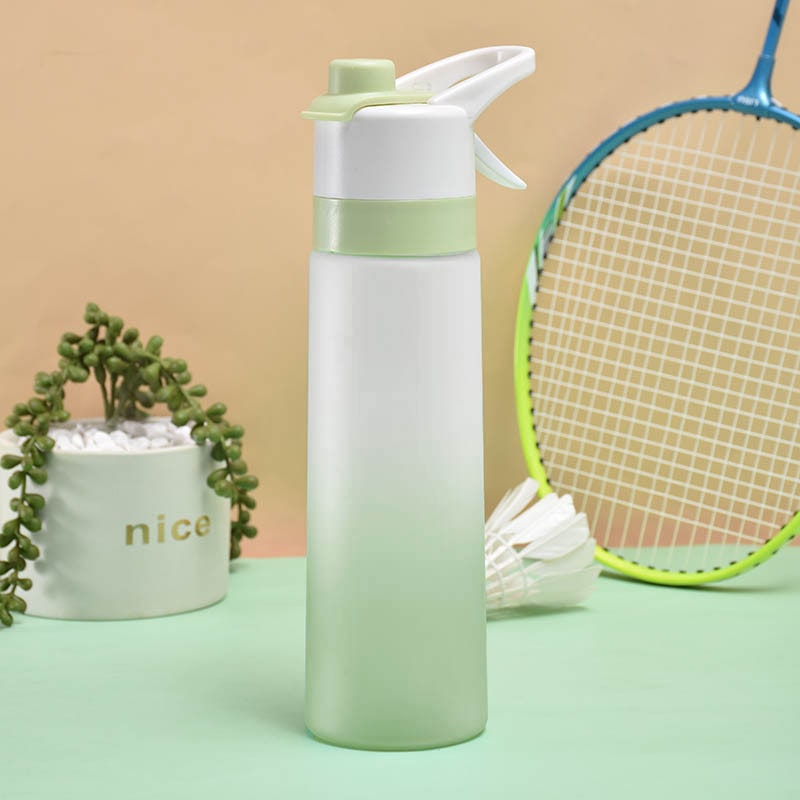 Misting Stainless Steel Water Bottle with Spray Trigger Flip-Top Spout for Sports Fitness