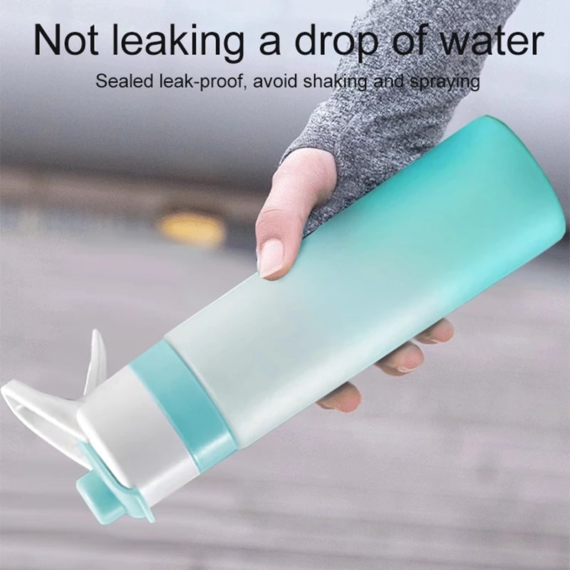 Misting Stainless Steel Water Bottle with Spray Trigger Flip-Top Spout for Sports Fitness