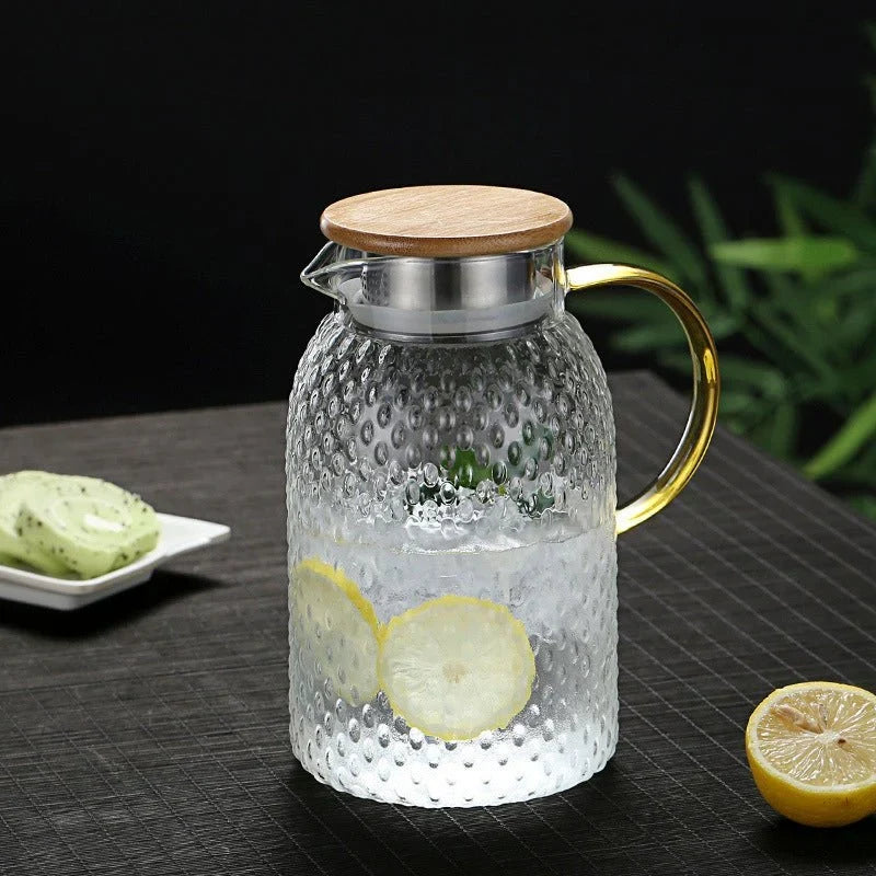 Glass Pitcher | Heat-Resistant Borosilicate & Bamboo Lid