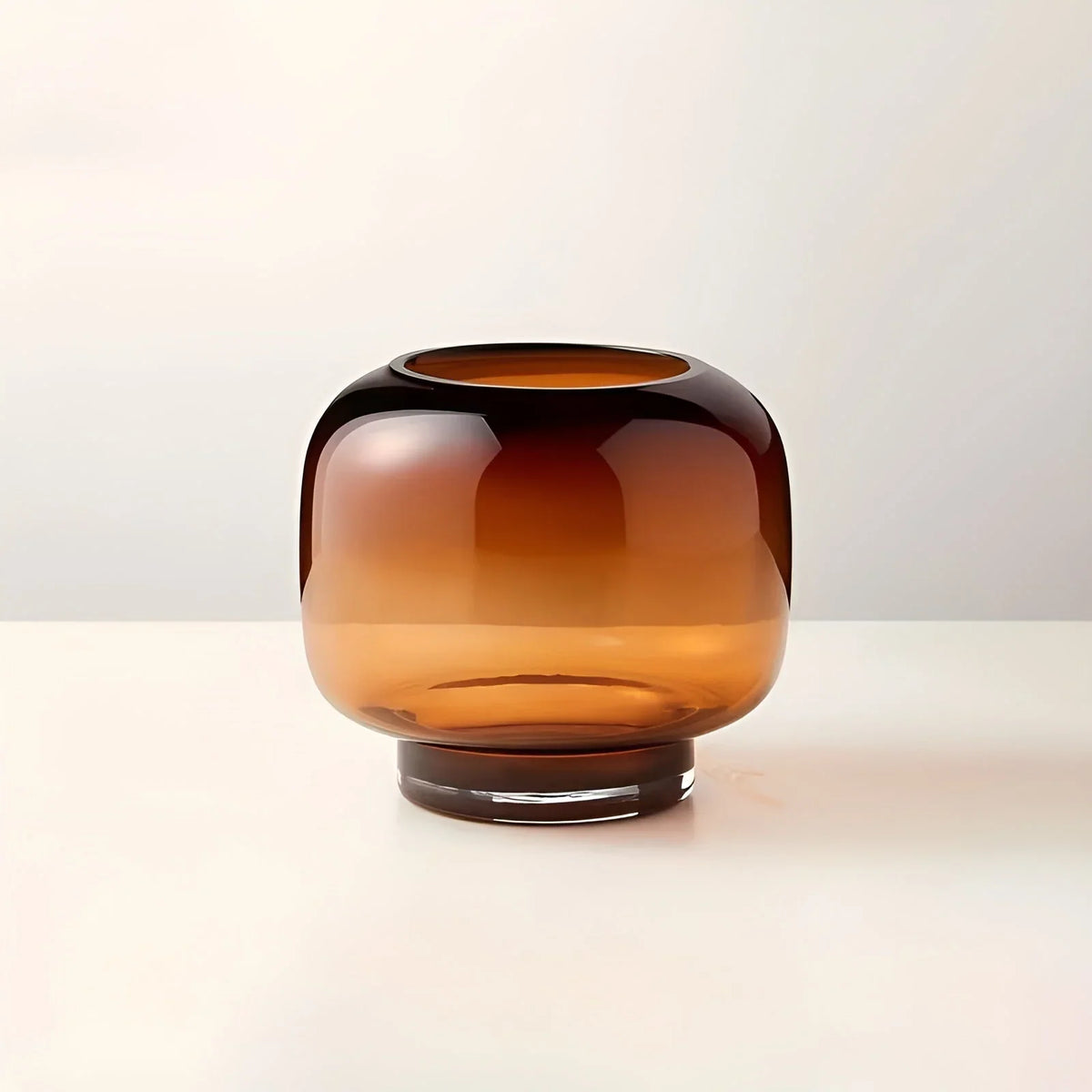 Glass Vase | Hand-Blown Amber Glass & Minimalist Design