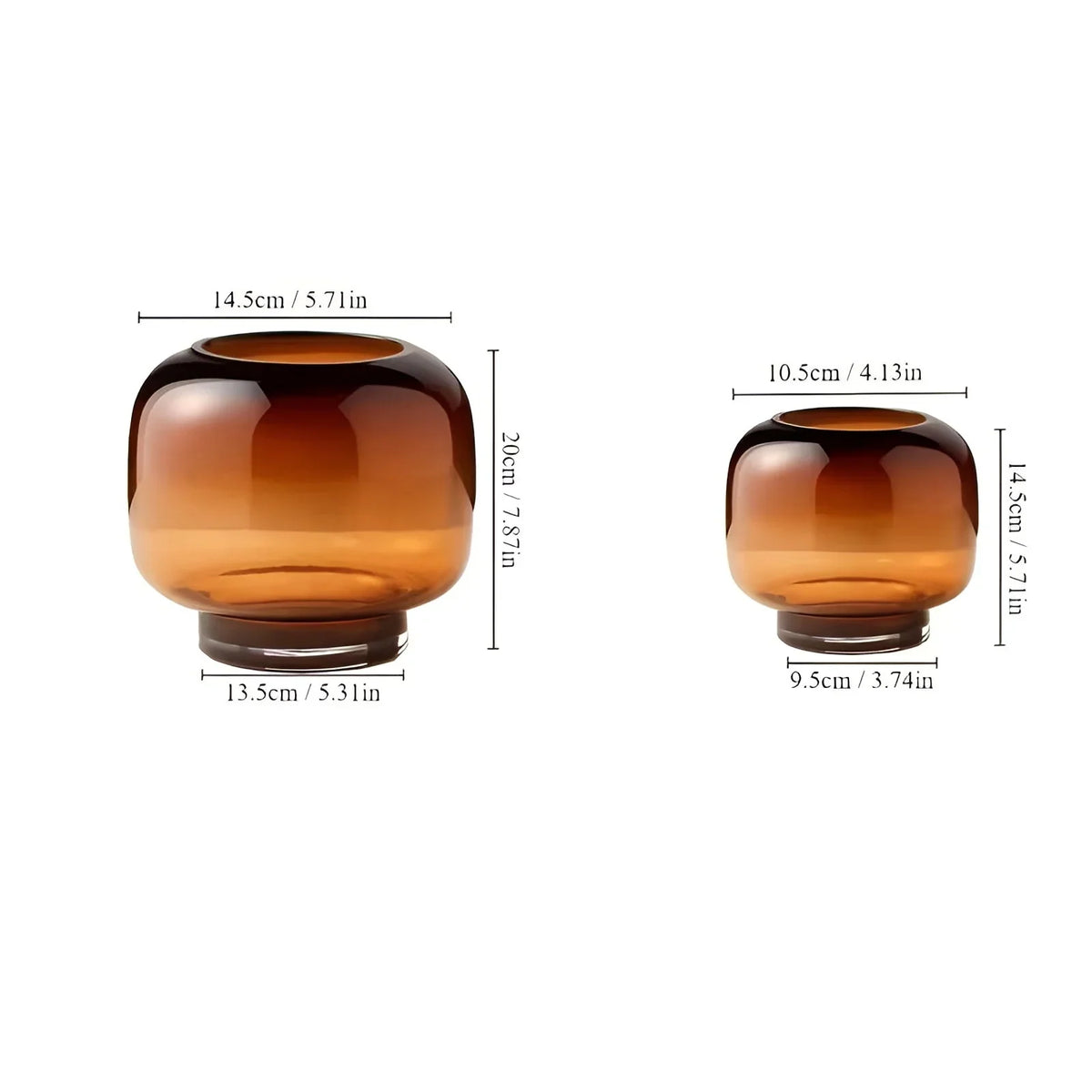 Glass Vase | Hand-Blown Amber Glass & Minimalist Design
