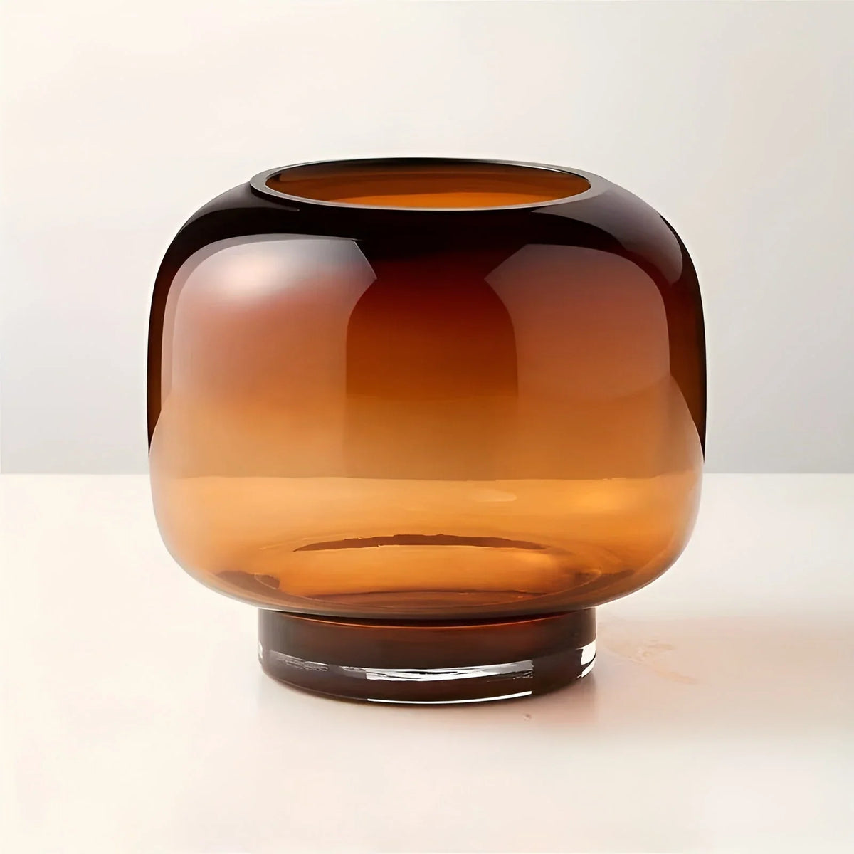 Glass Vase | Hand-Blown Amber Glass & Minimalist Design