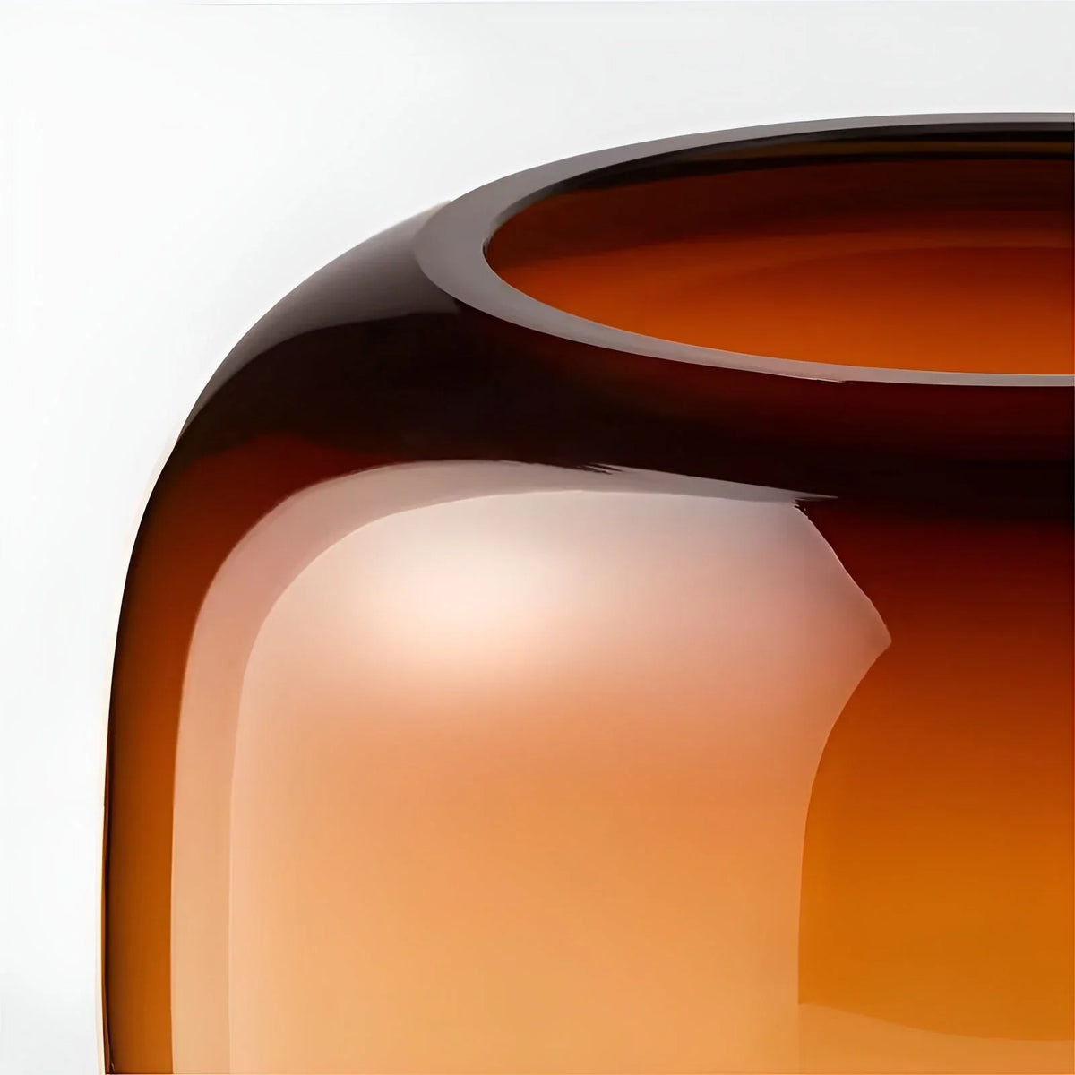 Glass Vase | Hand-Blown Amber Glass & Minimalist Design