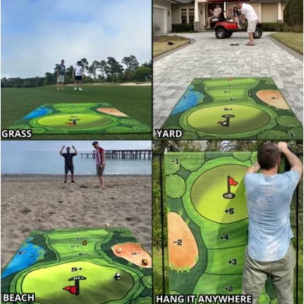 Golf Chipping Game Set with Sticky Target Mat and Balls for Indoor Outdoor Practice