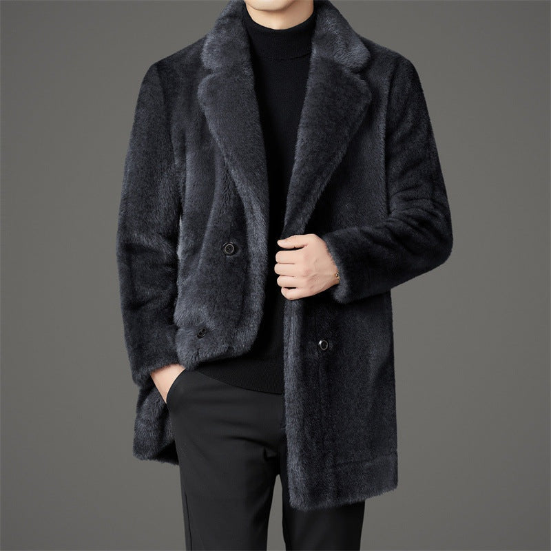 Ryder | Men's Long Winter Faux Fur Coat Lapel Collar